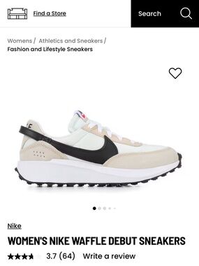 Nike Women's Waffle Debut Sneakers - Black & Beige & White